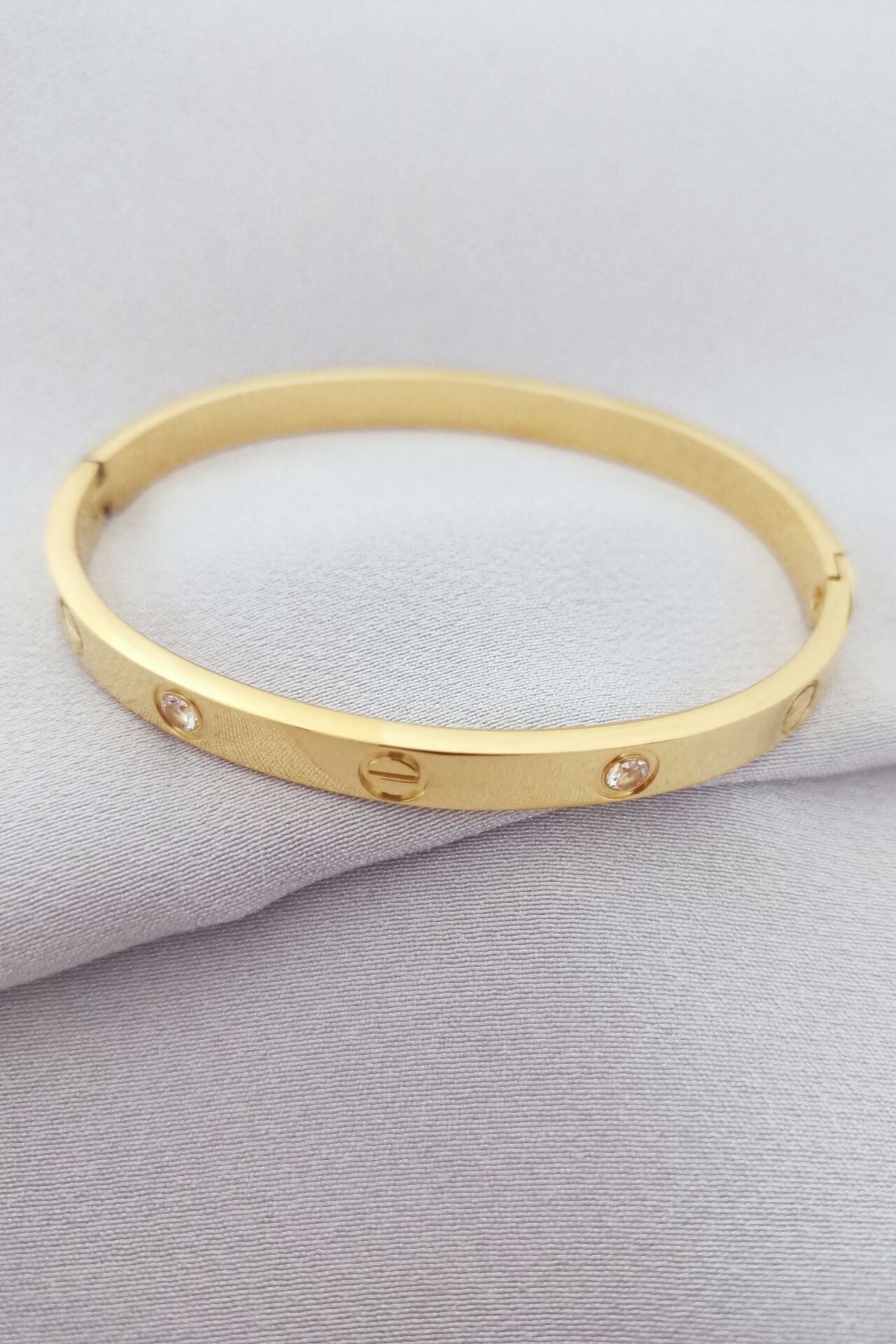 Çelik Cartier taşlı bileklik 21 cm