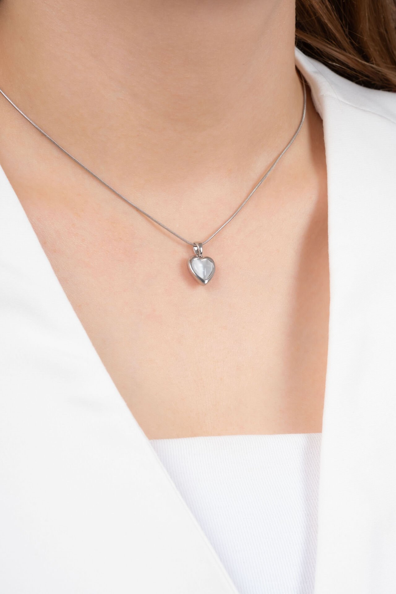 Silver Kalp Figürlü Kolye