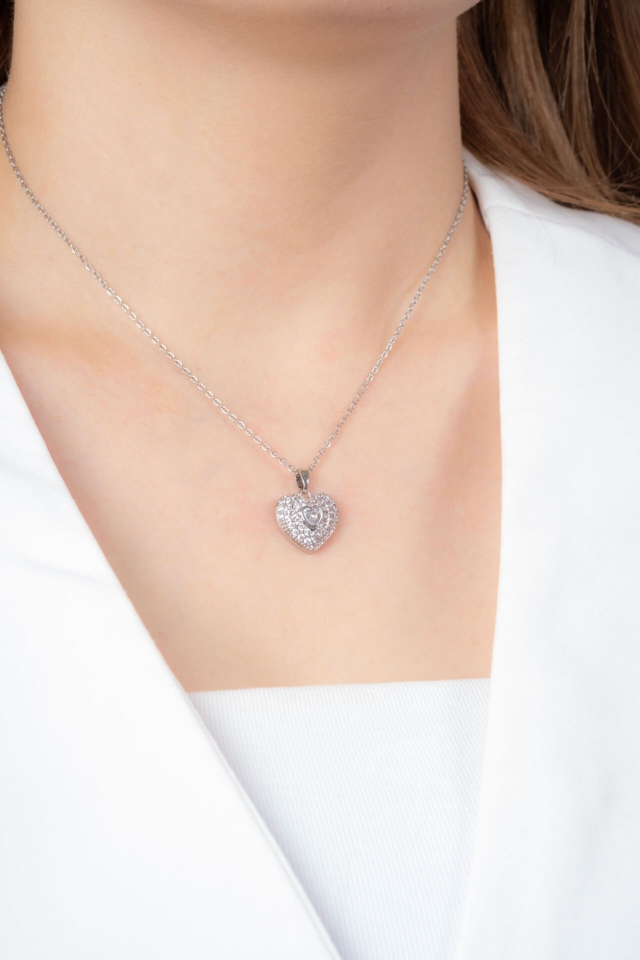 Silver Mini Kalpli Kolye