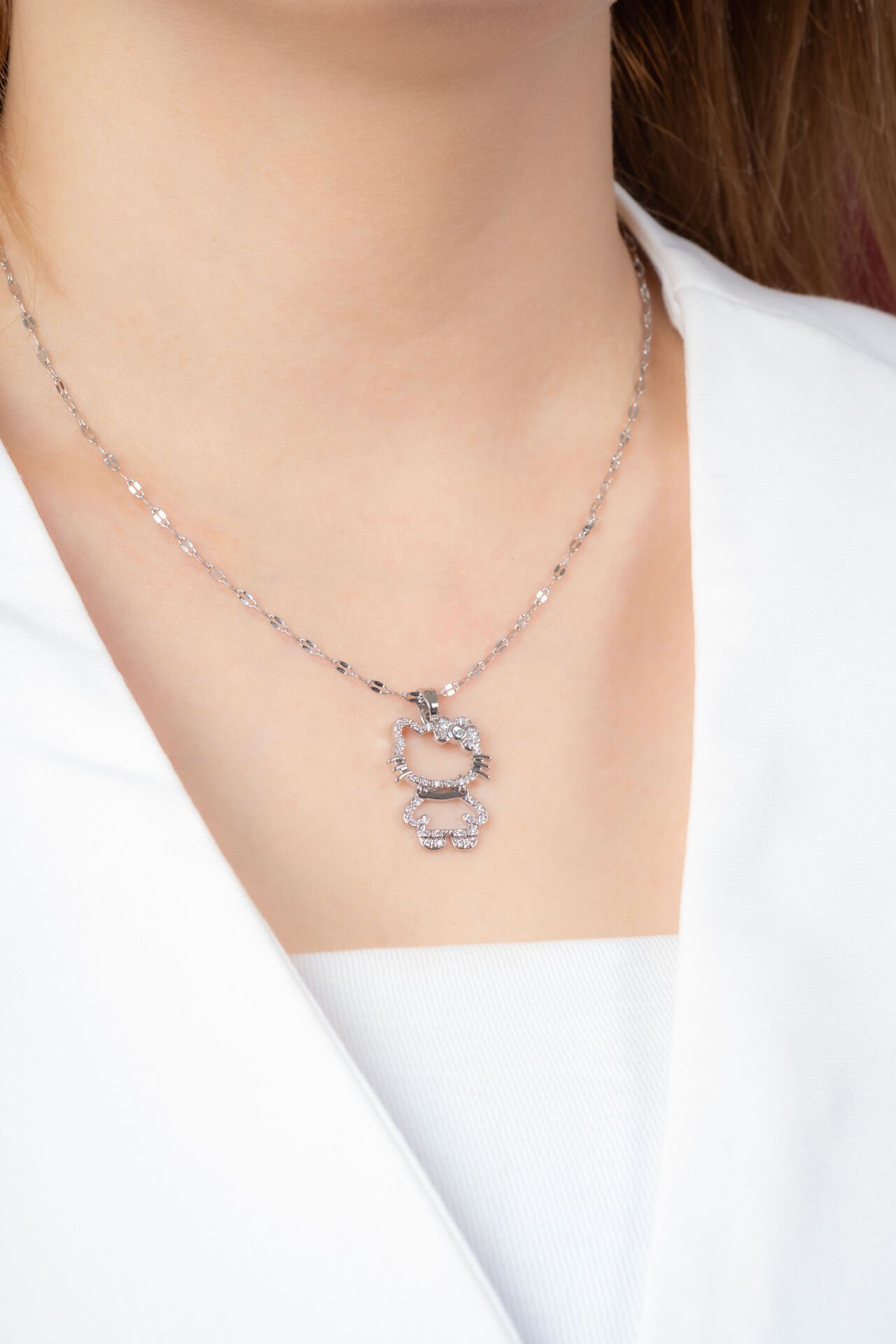 Silver Hello Kıtty Figürlü Kolye