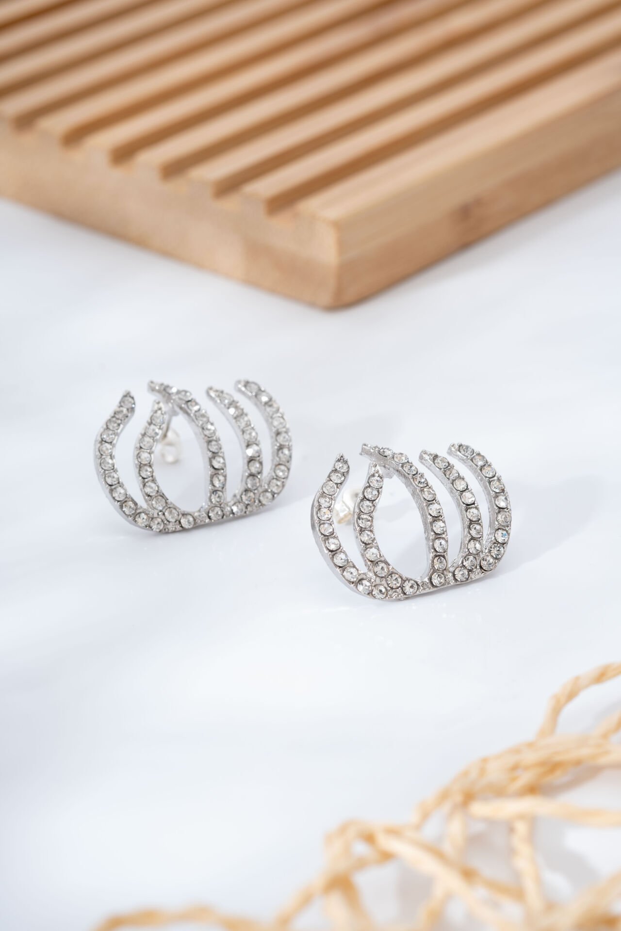 Silver Zirkon Taşlı Tarak Küpe