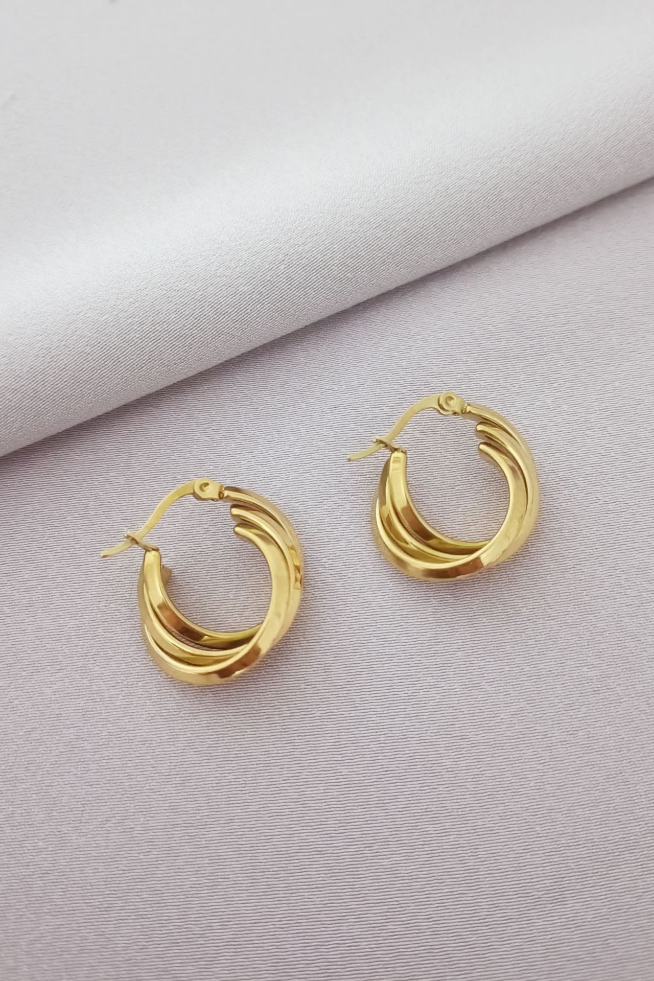 Çelik gold küpe