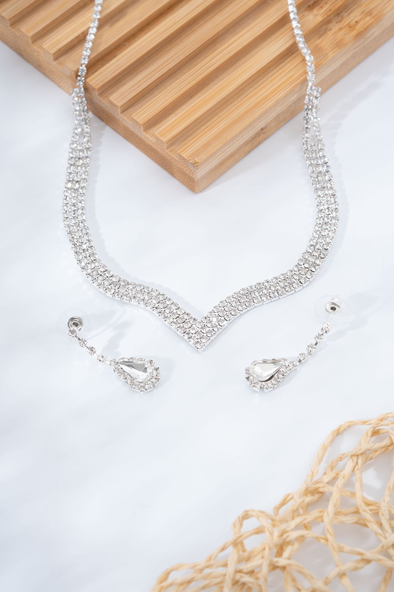 Silver Kristal Taşlı Set