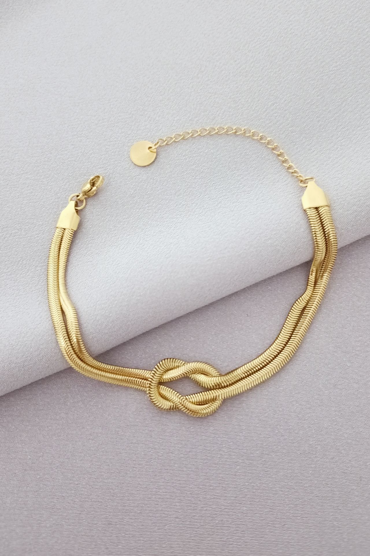 Çelik düğüm bileklik gold renk