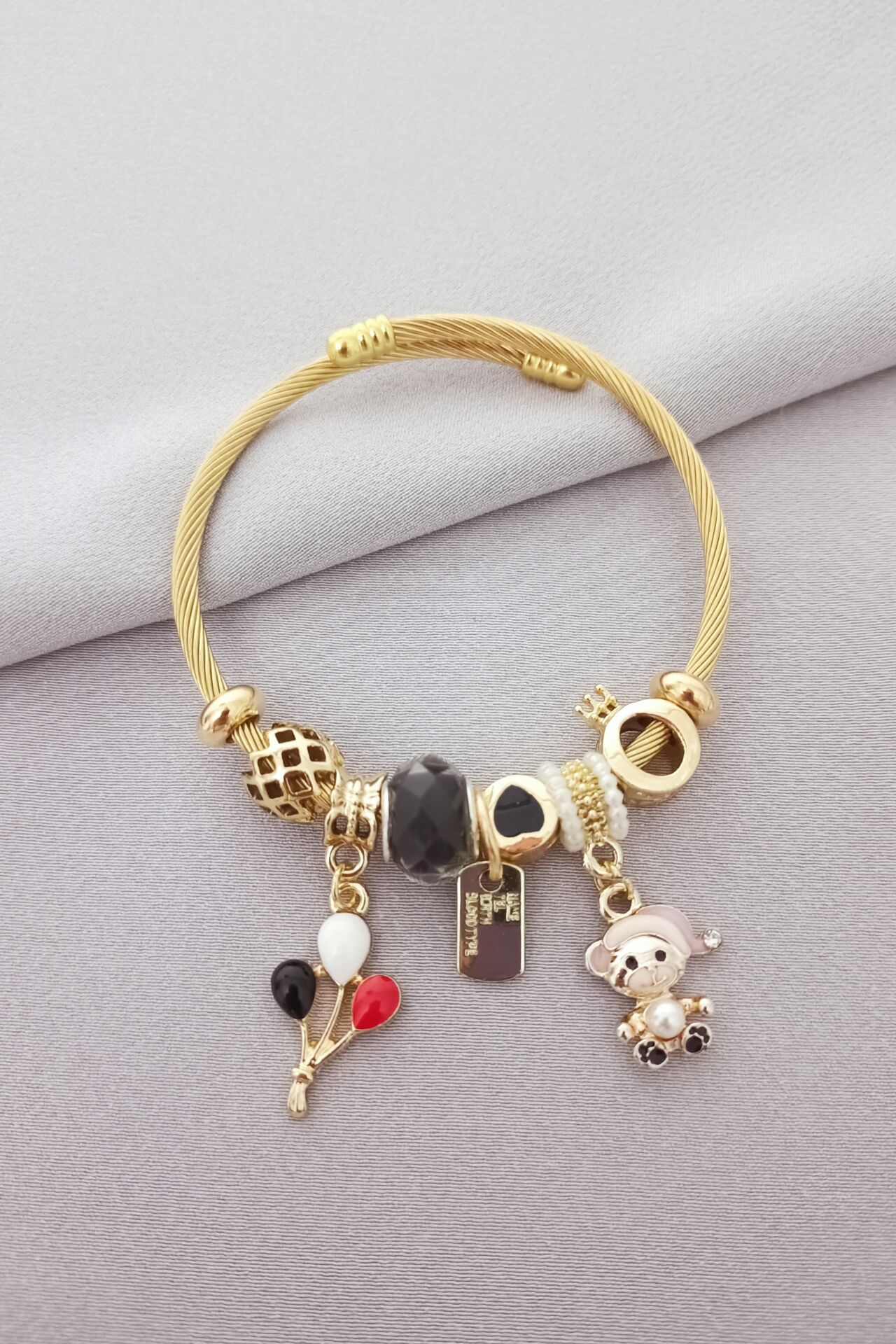 Çelik pandora bileklik gold