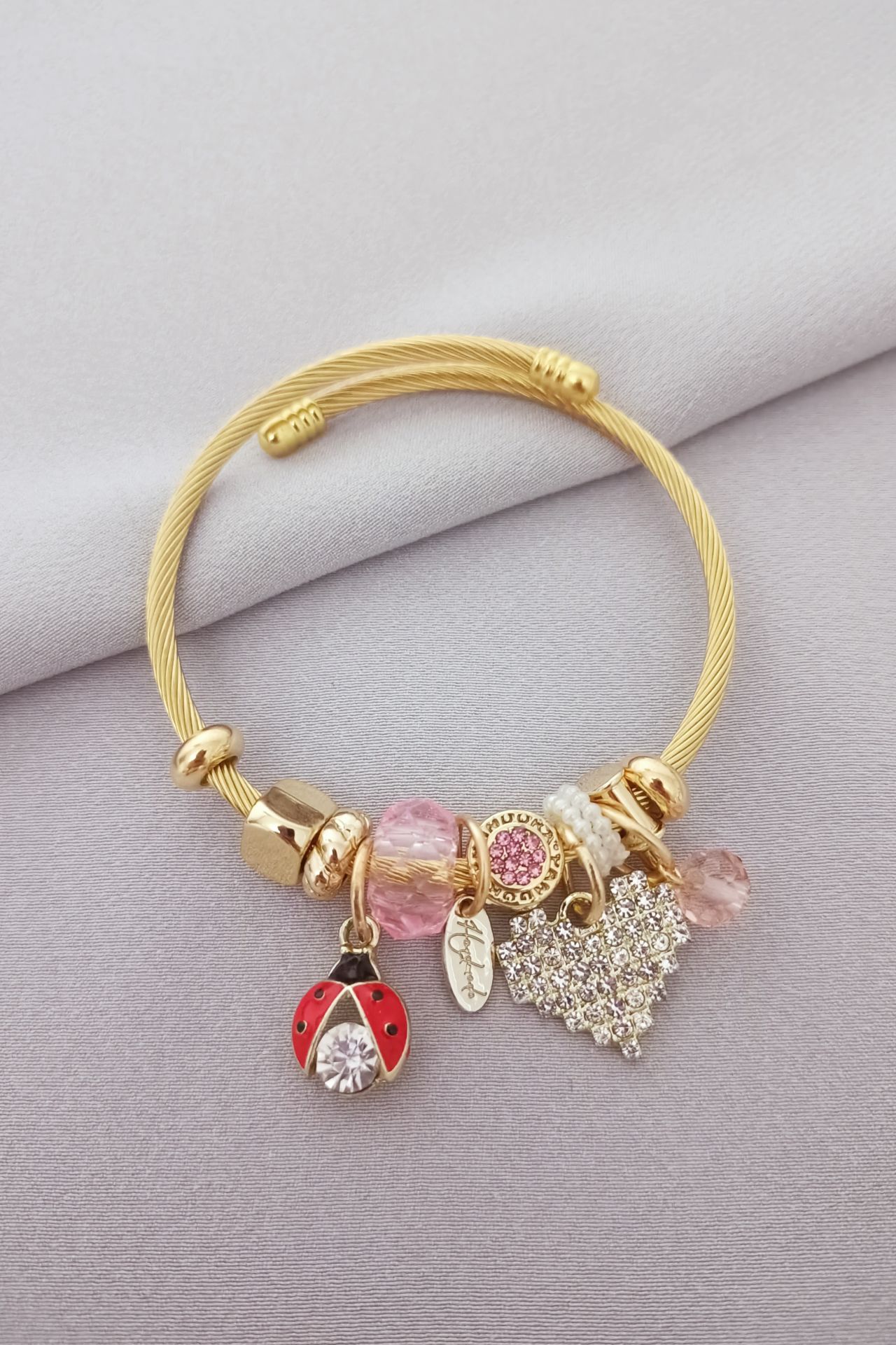Çelik pandora bileklik gold