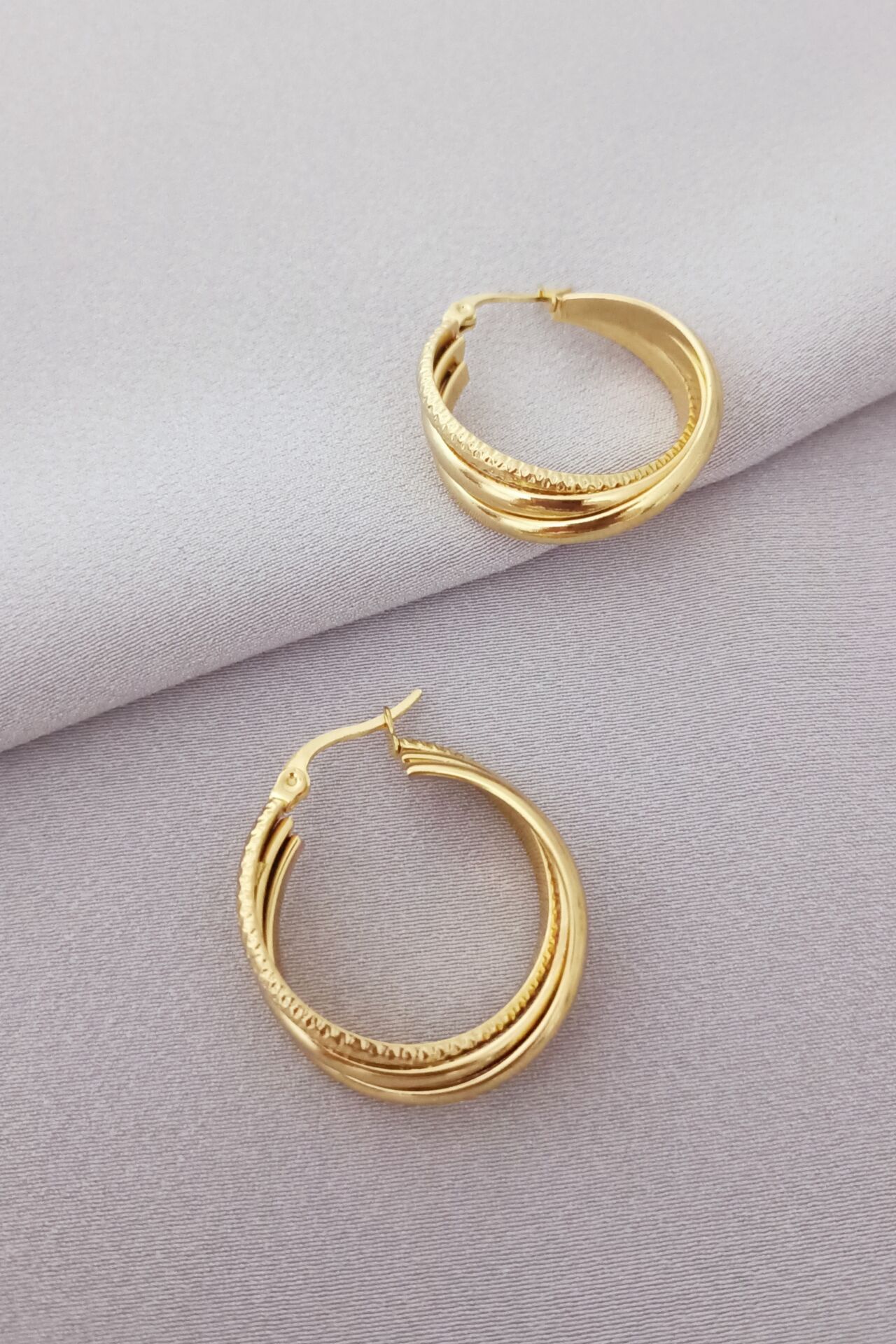 Çelik küpe gold