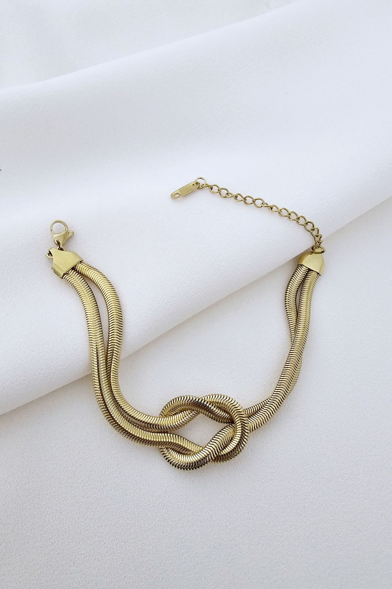 Çelik düğüm bileklik gold