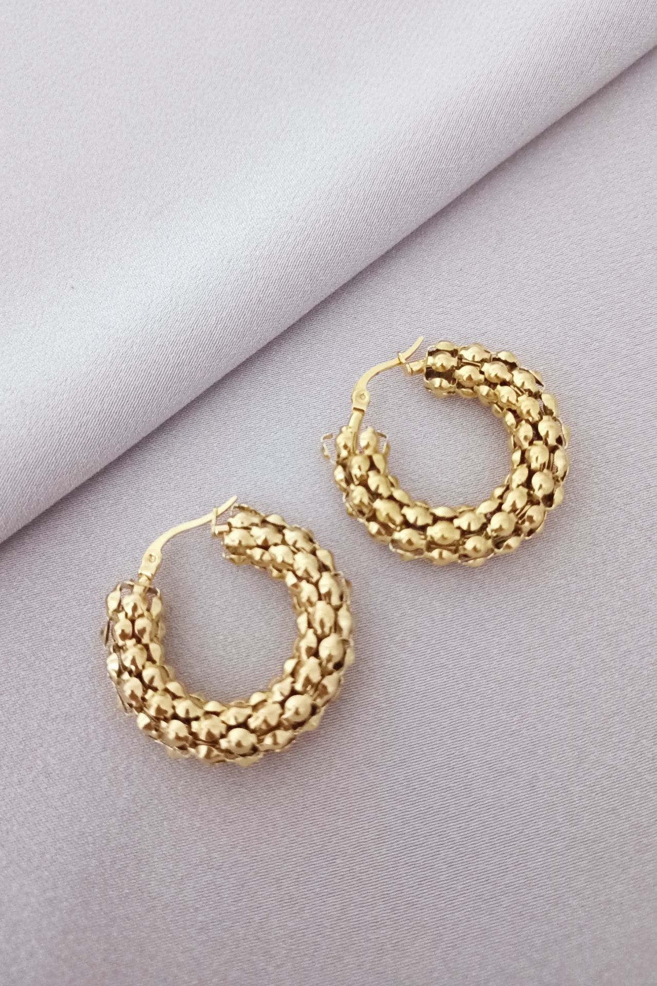 Çelik gold küpe