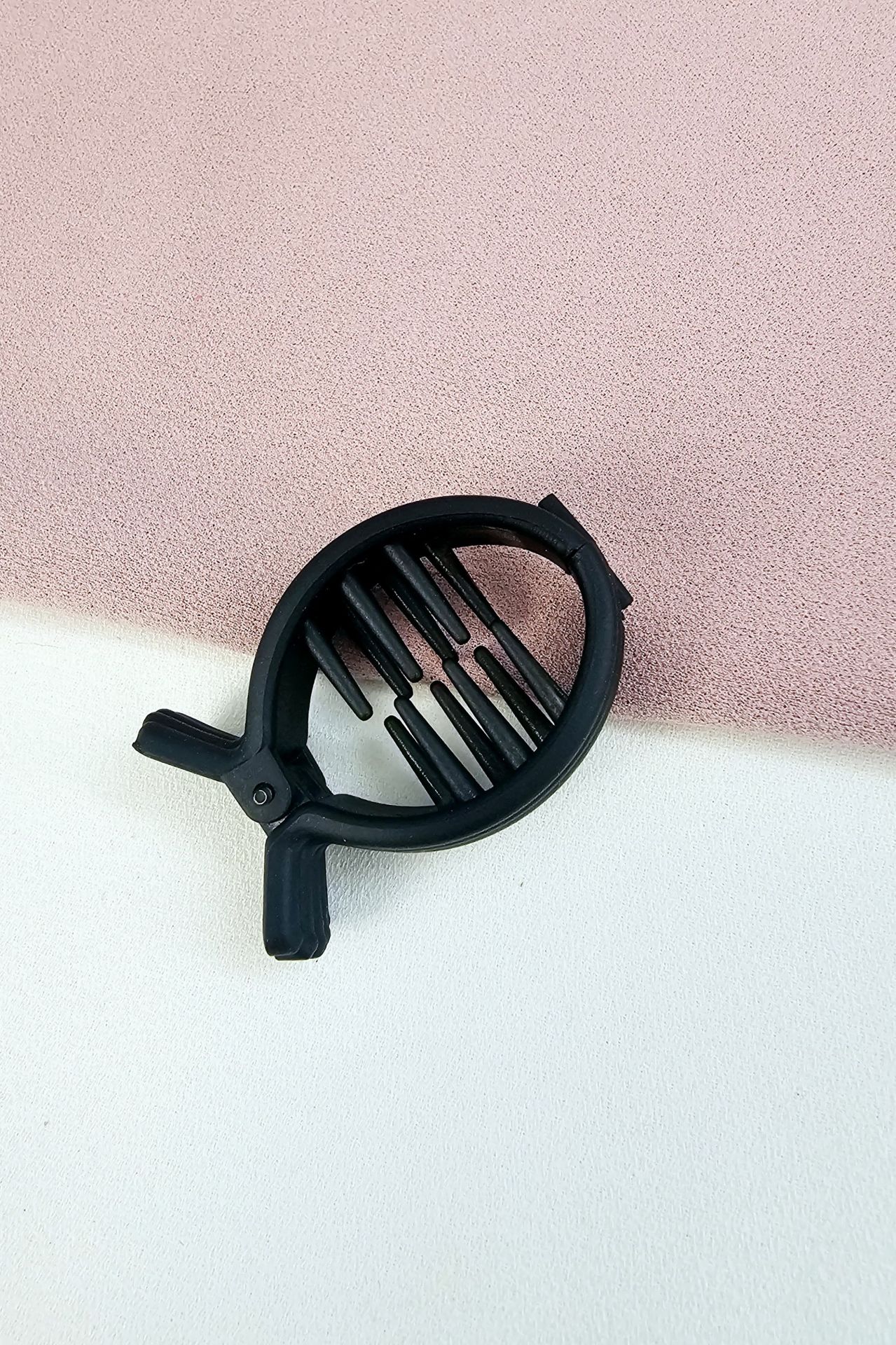 Mat Siyah Oval Saç Klipsi