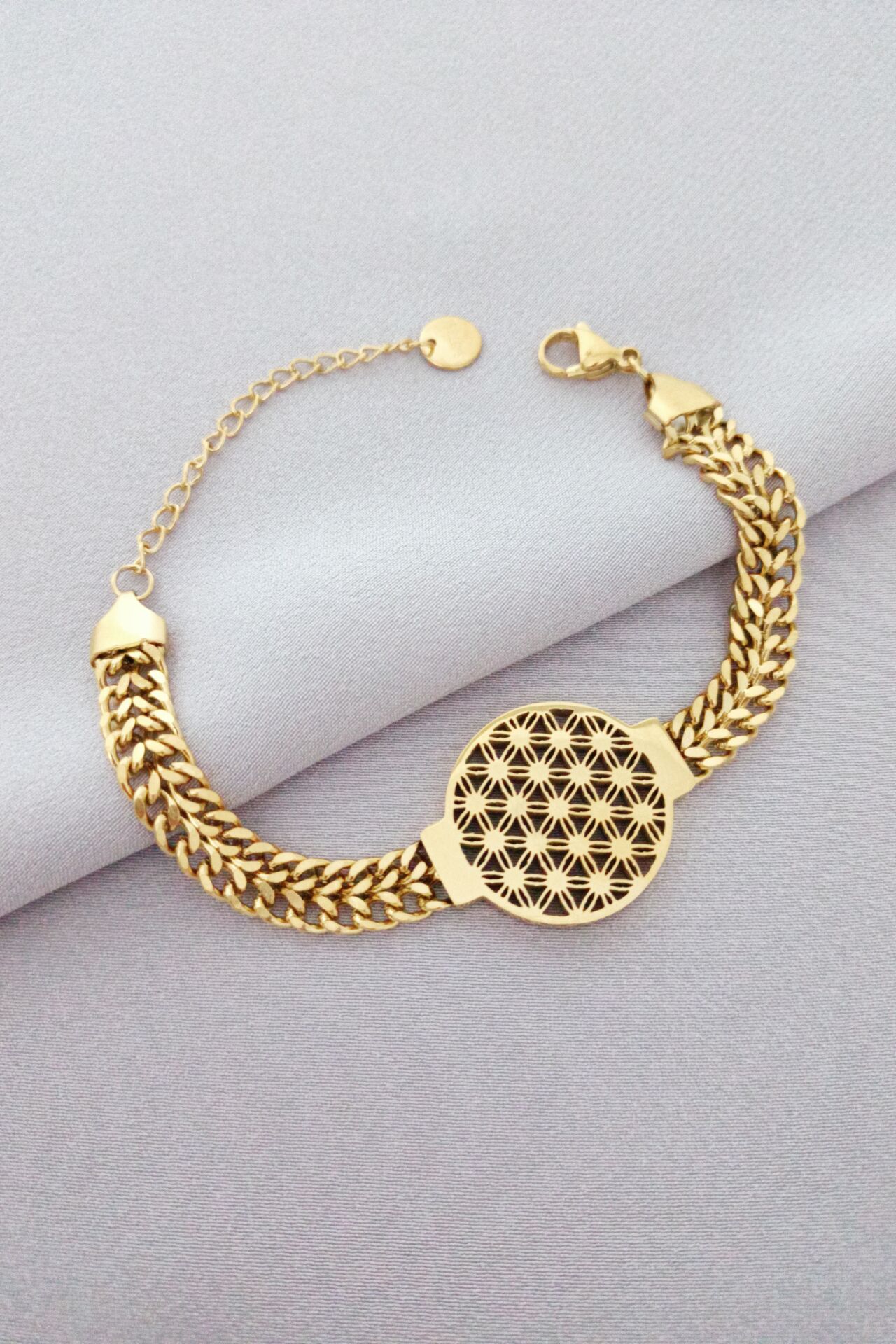 Yaşam çiçeği bileklik gold