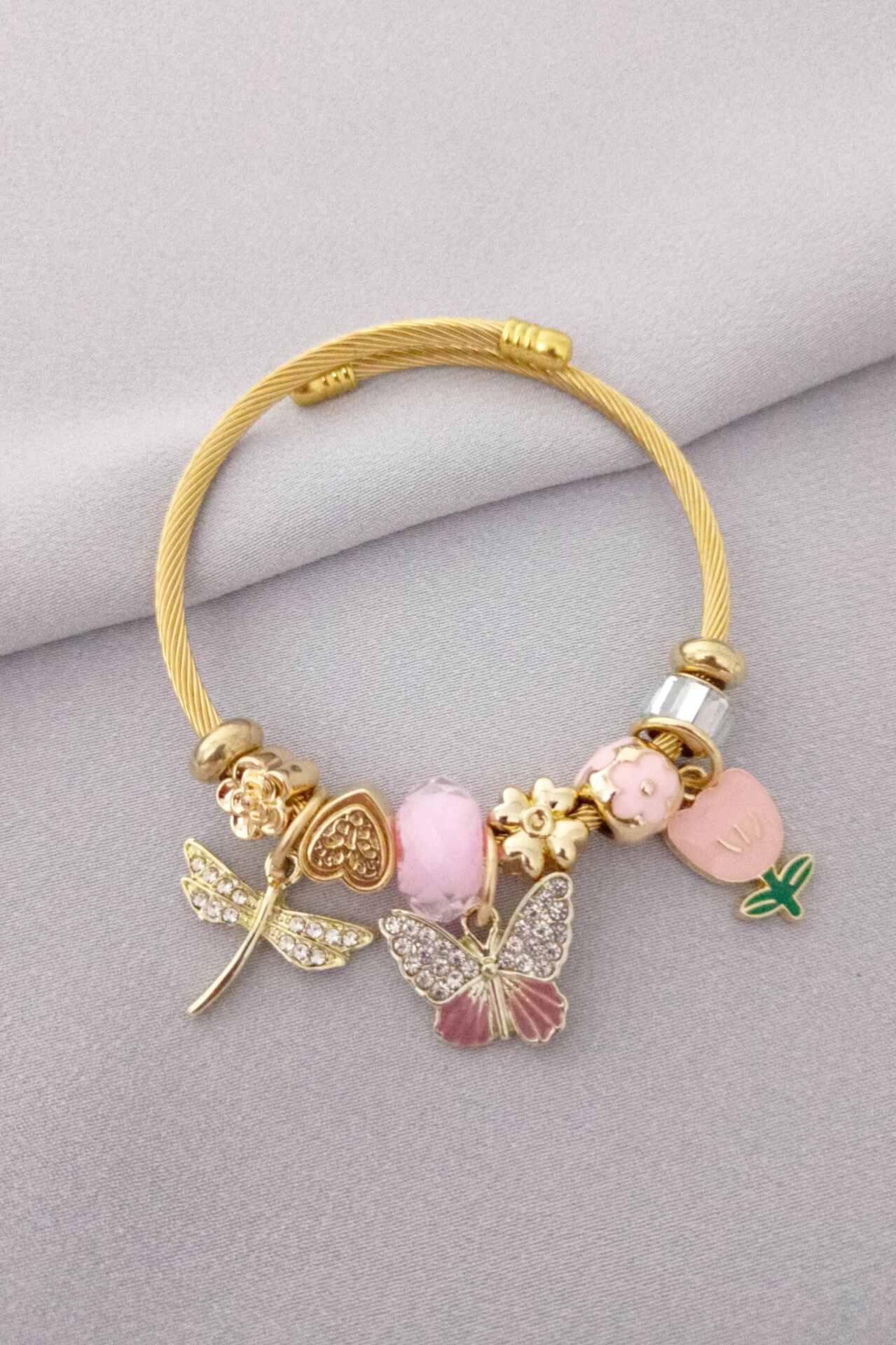 Çelik pandora bileklik gold