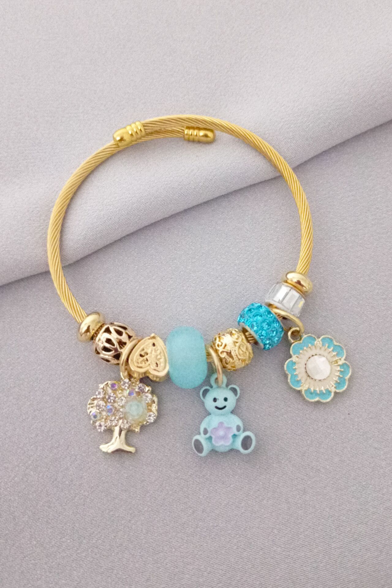 Çelik pandora bileklik gold