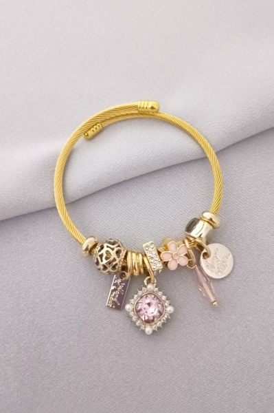 Çelik pandora bileklik gold