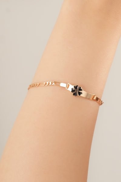 Siyah Kalpler VIP Bileklik Rose