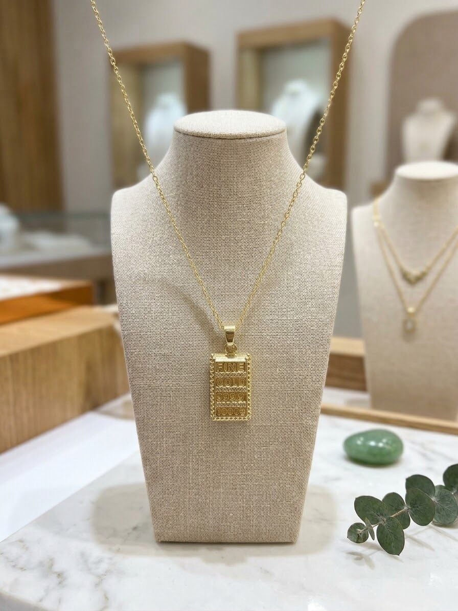 Gold külçe kolye