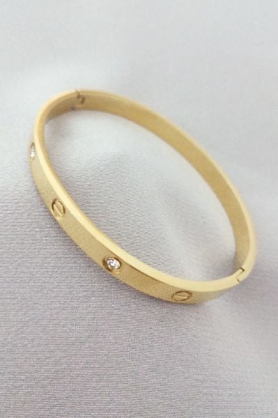 Çelik cartier bileklik taşlı