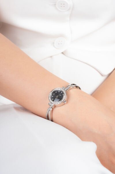 Renkli Kadranlı Gümüş Saat