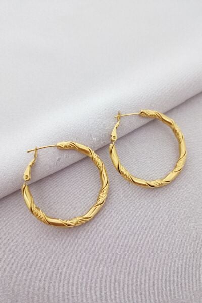 Çelik gold küpe