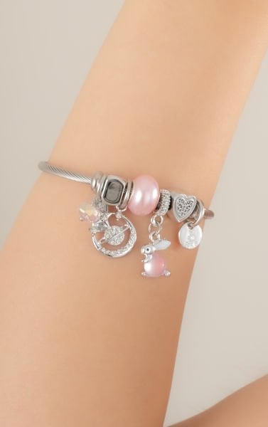 Çelik Pandora Pembe Figürlü