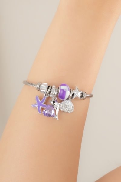 Çelik Pandora Deniz Yıldızı, Deniz Kabuğu ve Yunus Balığı Figürlü