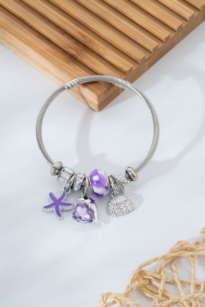 Çelik Pandora Deniz Yıldızı, Deniz Kabuğu ve Yunus Balığı Figürlü