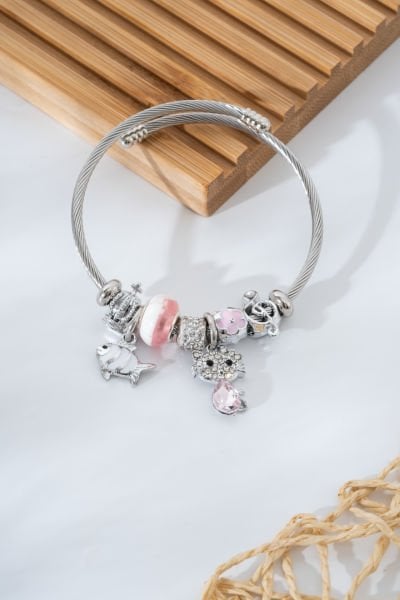 Çelik Pandora Çanta, Kelebek ve Anahtar Figürlü