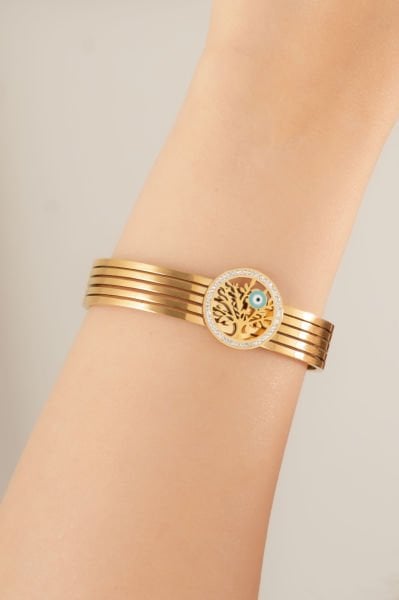 Çelik Hayat Ağacı Bileklik