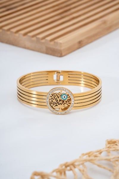 Çelik Hayat Ağacı Bileklik