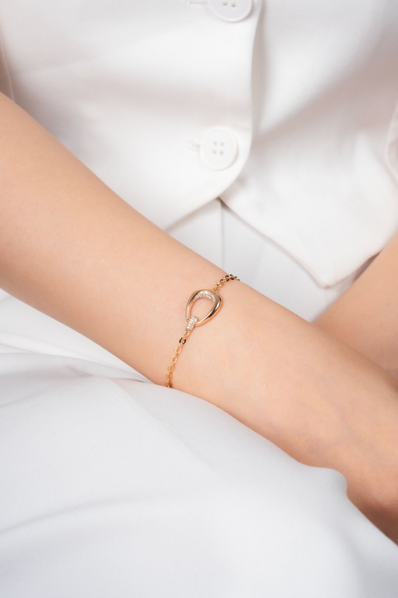 XUPİNG Altın Sarısı Zincirli Modern Form Xuping Bileklik