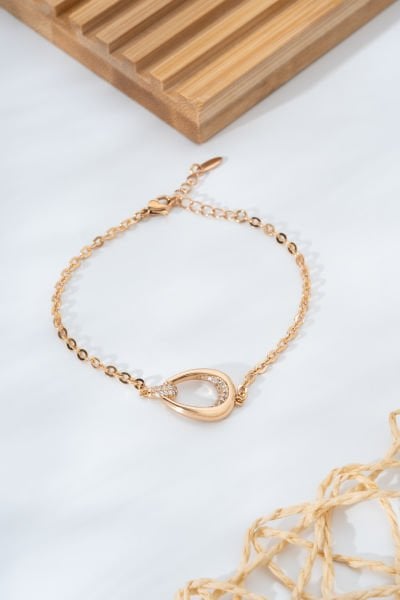 XUPİNG Altın Sarısı Zincirli Modern Form Xuping Bileklik