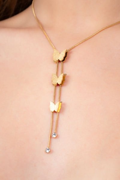 Çelik Kelebek Kolye