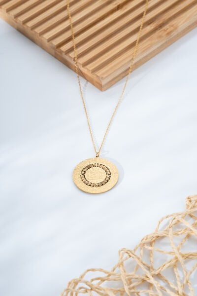 Osmanlı Motifli Dualı Yuvarlak Kolye