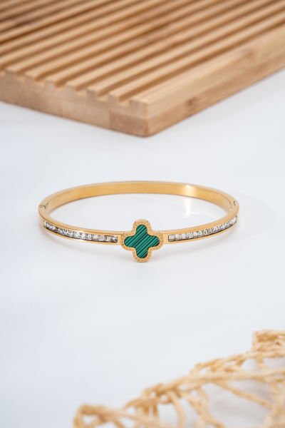 Çelik Taşlı Yonca Bileklik