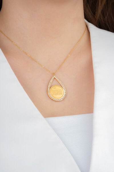 Damla Model Ayetli Kolye