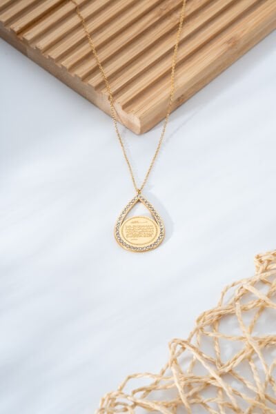 Damla Model Ayetli Kolye