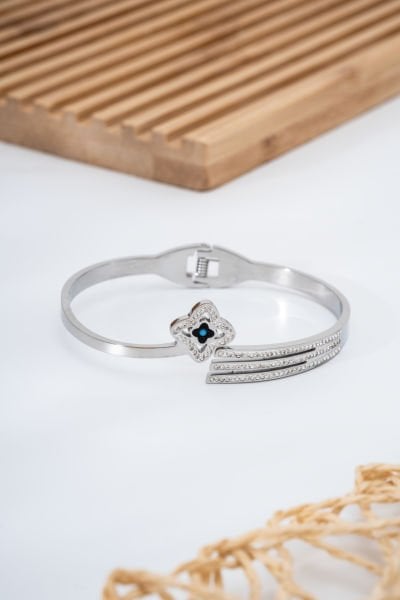 Çelik Zirkon Taşlı Silver Bileklik