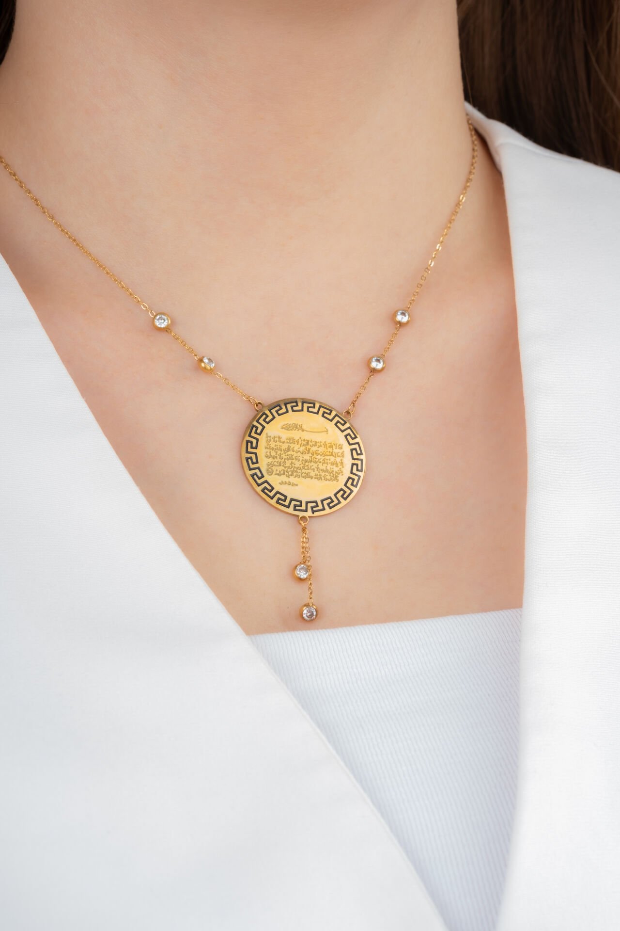 Altın Renk  Ayetli Kolye