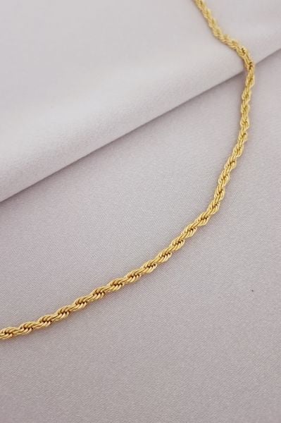 Çelik burgu zincir kolye 60 cm