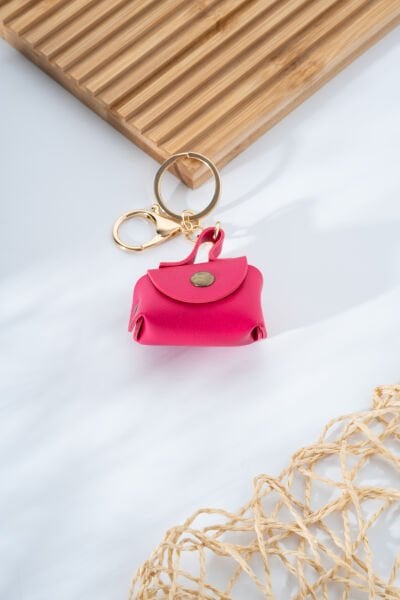 Pembe Çanta Figürlü Anahtarlık Ve Çanta Charm'ı