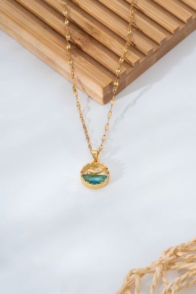 Çelik Okyanus Balık Kolye