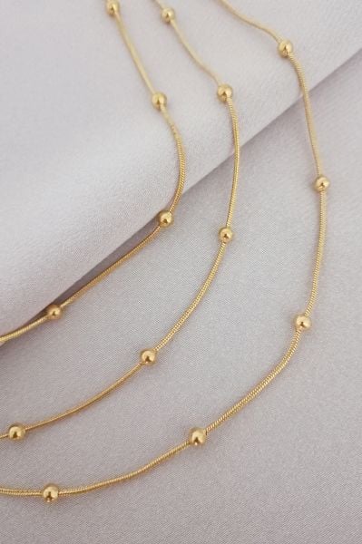 Çelik 3'lü dorika kolye gold