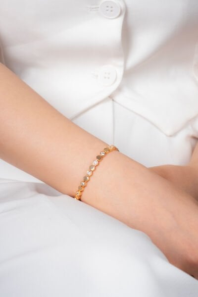 Altın Sarısı Altıgen Formlu Vıp Bileklik