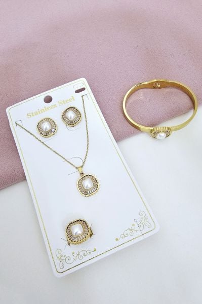 Çelik İnci Taşlı Set
