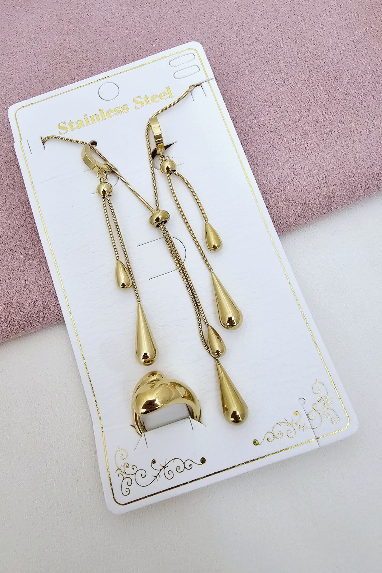 Çelik Gold Su Damlası Set