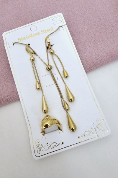 Çelik Gold Su Damlası Set