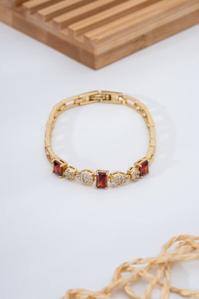 XUPİNG Kırmızı Taş Detaylı Bileklik
