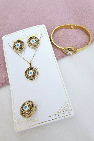 Çelik Nazar Boncuk Set