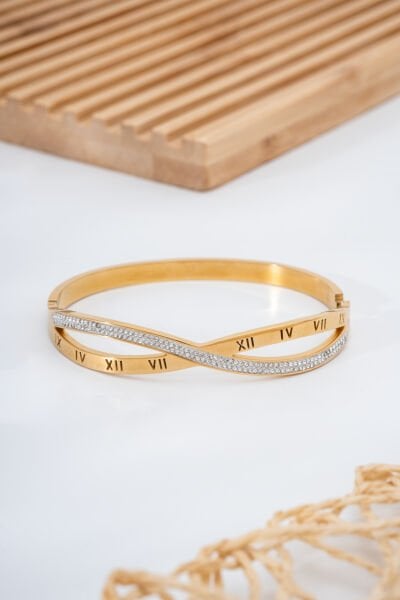 Sonsuzluk Modeli Roma Rakamlı Taşlı Bileklik