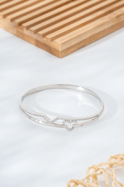 XUPİNG LOVE Yazılı Gümüş Renk Modern  Xuping Kelepçe Bileklik